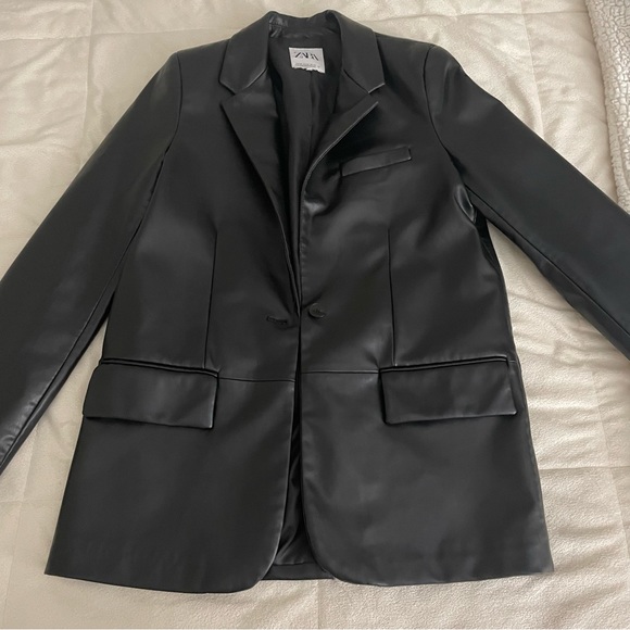 Zara Jackets & Blazers - Zara Black Faux Leather Jacket